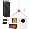 VEVOR Kit Solare Eolico 600 W 12 V 2 Pannelli Monocristallini da 100 W, Kit Solare con Turbina Eolica 400 W, Batteria LiFePO₄ 12,8V 100Ah, Inverter Ibrido da 1000W, per Casa, Camper e Barca Off-Grid