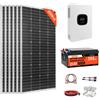 VEVOR Kit Solare Off-Grid 1200 W 24 V 6 Pannelli Monocristallini da 200 W, Kit Solare Completo con Batteria LiFePO₄ 25,6 V 300 Ah, Inverter Ibrido da 3600 W, per Casa, Capannone e Fattoria Off-Grid