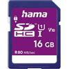 Hama SDHC 16GB UHS-I Classe 10 Scheda di Memoria - Blu | Sicurezza dei dati grazie alla protezione meccanica di scrittura, campo di etichettatura
