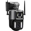 GUOPIN Telecamera di sicurezza cellulare Telecamera IP 12MP 6K PTZ esterna Tre lenti Doppi schermi Zoom 10X Monitoraggio automatico umano Impermeabile 4K CCTV Protezione di sicurezza Risoluzione HD(6K 12MP N