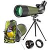 Gosky 20-60x, 80 mm - Cannocchiale con treppiede, borsa da trasporto e adattatore per telefono, oculare BAK4 (con adattatore per smartphone+supporto SLR compatibile con Nikon)