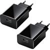 FinalCool 2 Pezzi Caricabatterie USB A per Samsung Galaxy S21/S20/S10/S6/S7/S8/S9/Edge/Plus/Active, A14/A53 5G/Note 5/8/9/10/20, 15W Caricatore Ricarica Rapida, Adattatore per Presa, Nero