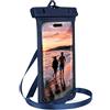 ONEFLOW Borsa da spiaggia per Honor Magic V3, custodia impermeabile con touch e finestra per fotocamera, custodia subacquea per viaggi e nuoto, con cinturino e cordino da appendere, blu navy