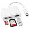 Anssan Lettore di Schede SD Type C Universale, Lettore Schede Memoria Esterna con Slot SD, Micro SD/TF e Porta USB-A 3.0, Adattatore OTG Compatibile con iPhone 17/16/15, iPad, in Viaggio, Ufficio o Casa