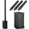 McGrey E-208LA Line array sistema attivo a colonna- Sistema PA - 100 Watt - Subwoofer da 8 - 4x altoparlanti full range da 2,5 - Lettore multimediale USB/SD/Bluetooth - Nero