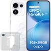 OPPO Reno16 F 5G Smartphone Sbloccato, 8+256GB, Fotocamera Selfie Ultra Grandangolare 50MP, Video 4K con Raddrizzamento, Display 6.57 120Hz, IP69K, Pop White (con Caricatore 45W SUPERVOOC)