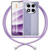 ANFAIRLACE Cover Cordino Compatibile con Xiaomi Redmi Note 14 Pro 5G Poco X7, Custodia Trasparente TPU Morbido Silicone Laccio Chiaro Case, Viola
