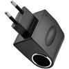 Powice Adattatore da 12 V a 230 V, 230 V a 12 V, adattatore accendisigari 24 W 2 A, convertitore di tensione CA/CC, spina UE, convertitore da 220 V a 12 V, per dispositivi auto, compressore