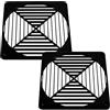 Aerzetix Set di 2 Griglie per Ventola 120x120 mm in plastica Colore Nero