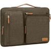 MOSISO 17,3 pollici Custodia Laptop Compatibile con Dell HP Lenovo Asus | Borsa PC per 17-17,3 pollici Acer, Alienware, Lato Aperto Borsa con 4 Cerniera Tasche&Maniglia, Marrone Carruba