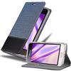 Cadorabo Custodia Libro per Samsung Galaxy J1 2016 in AZZURRO SCURO NERO - con Vani di Carte, Funzione Stand e Chiusura Magnetica - Portafoglio Cover Case Wallet Book Etui Protezione