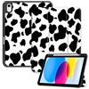 Deokke Custodia Cover Custodia iPad (A16) 11a Generazione 2025 /iPad 10a Generazione 2022,Supporto Della Penna Soft Back Automatico Sleep/Wake Cover Ragazze Donne(Mucca nera)