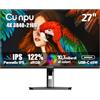 CUNPU 4K Monitor 27 Pollici, 65W USB-C, USB Hub, 122% sRGB △E＜2, HDR, 10,7 Miliardi di Colori, per Design e Lavoro Pro