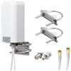 ACONRFTOL Antenna Esterna 2x2 MIMO 5G LTE 698-6000 MHz Omnidirezionale ad Alto Guadagno con 2 Cavi RG58 5m SMA Maschio e 2 Adattatori SMA TS9 per Router 5G/4G, Netgear Nighthawk M1 M2 M5 M6 Hotspot