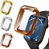 iVoler 3 Pezzi Cover con Pellicola Protettiva per Apple Watch 44mm SE (2025/2022 / 2020) Series 6 5 4, Copertura Completa Custodia Anti-Graffio Sottile Morbida TPU Case, Oro + Argento + Oro Rosa