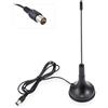 CHUNCHEN Antenna DVB-T HDTV per Smart TV - Antenna Digitale da Interno 2dBi con Base Magnetica, Connettore Maschio, VHF UHF Mini, Cavo Coassiale RG174 da 1,5 m per Dispositivi DVD LCD DVB-T