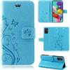 betterfon Custodia compatibile con Samsung Galaxy A51 | Custodia a portafoglio con scomparti per carte di credito, compatibile con Galaxy A51 | Chiusura magnetica | Blu