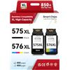 ColoWorld Cartucce 575 576 XL Multipack - Compatibili con Canon 575 576 / PG-575XL CL-576XL - Fino a 850 pagine - Per Pixma TS3550i, TS3750i, TR4751i, TS3500, TS3551i, TS3570i, TR4755i, TR4756i