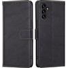 RankOne Cover per Samsung Galaxy A13 5G / A04s / A04 (6.5 Inches), Custodia Flip Pelle Portafoglio, Magnetica Libro Bumper Cover Case - Nero