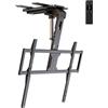 PUTORSEN Supporto TV da Soffitto Elettrico per TV 37-86 Pollici, Staffa TV Motorizzata Pieghevole e Inclinabile con Telecomando, Portata 45 kg, Piastre di Estensione VESA, Nero