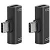 Acouto 2 per la Casa, 2PCS TypeC Converter Splitter Dual in 1 Adattatore Caricabatterie Audio USB Cuffie Nero (Nero)