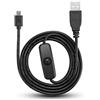 ASHATA Cavo USB con interruttore, Richer-R Micro USB A / M adattatore di alimentazione Cavo di ricarica, utilizzabile 103,5 cm Cavo di alimentazione USB con interruttore on / off per 3/2 / B /