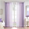 DWCN Tenda in voile viola con nastro arricciante, 140 x 225 cm (set di 2) a fili per la camera dei bambini, con sistema di binario, tenda per soggiorno da ragazza