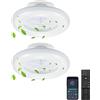Tubiaz 2pezzi Ventilatore da Soffitto con illuminazione 80W LED Dimmerabile con Telecomando e APP, Modalità Estate/Inverno (Avanti e Indietro), 6 Velocità, 3 Temperature Colore (Ø 55CM)