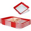 Bhina 4 Pezzi Food Preservation Tray Vassoio per la Conservazione Degli Alimenti con Coperchio Elastico Creativo Vassoio per la Conservazione Contenitore per Affettati Frigorifero Vaschette