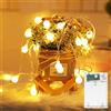 Flaspar Catena luminosa a Sfera, 3M 20 LED Bianco Caldo Luci LED a Batteria con timer 6h, Impermeabile Luci Da Esterno per Giardino, Casa, Feste, Natale, Matrimonio, Feste, Balcone