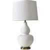 jiande Lampade da tavolo in ceramica, Bianco zucca Lampada da tavolo for comodino Comodino Camera da letto, americano Semplicità Desk Lamp con tessuto bianco Ombra 25 '' Altezza
