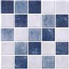 COMSTICKC Piastrelle Adesive per Cucina, PVC Quadrato Opaco,10 Pezzi | Adesivi per Piastrelle 3D, Autoadesive per Pareti, Paraschizzi Autoadesivo per Cucina Bagno,30×30 CM, Sfumatura blu e bianca
