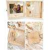 Joli Coon Cofanetto in legno per richiesta madrina, Vuoi essere la mia | Fiori secchi veri, slot fotografico con magnete a cuore, incisione interna, chiusura in metallo, pronto per essere regalato