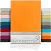BEAUTEX Lenzuolo con angoli elasticizzati in jersey di cotone premium 160 g/m², taglia e colore selezionabili (Boxspring - 100x200x45 cm, Arancione)