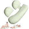 7CDXD Cuscino per Gravidanza,Cuscini Addominali di Supporto a Forma di U e H,84Cm | Cuscino Traspirante per Chi Dorme Sul Fianco, Offre Supporto per Addome, Fianchi, Schiena e Gambe, con Fodera Removibile