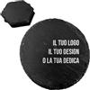 WORLD SELL Sottobicchiere Personalizzato in Ardesia 10x10 cm, 4 PZ - Incisione Foto, Nome o Frase - Regalo Originale - Decorazione Tavola - Made in Italy (Rotondo)