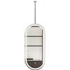 XTGDIEM Specchio da soffitto con luce a LED, supporto ovale in metallo, luci dimmerabili a 3 colori, mobiletto a parete (asta personalizzabile)(Silver,50x80cm)