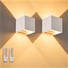 Partenopea Applique da Parete Esterno LED G9 Cubo IP65 Impermeabile Doppio Fascio di Luce Lampadina Sostituibile Design Moderno per Interno ed Esterno (2, Bianco luce calda 3000K)