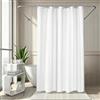 Kobete Tenda doccia in tessuto effetto lino 180x200, tenda doccia antimuffa esclusiva in poliestere, impermeabile, lavabile e idrorepellente, tenda per vasca da bagno con 12 anelli (Bianco)