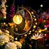 YeahBoom Luci solari a forma di luna, decorazione da giardino, giardino con gatto, luci da balcone