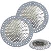 ChAusa 2 filtri per capelli rotondi e piatti in acciaio inox | Filtro per scarico doccia in silicone, 11,8 cm, per lavandino, bagno, cucina, impedisce l'intasamento dello scarico