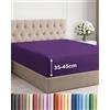 CGK Unlimited Lenzuolo con Angoli 120x200 - Microfibra Tasca 45cm (18) - Viola | Spazzolata, Morbido, Antipiega, Senza Stiratura, Traspirante, Anallergico, Materassi Alti, Topper, Premium, OEKO-TEX