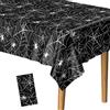 PLULON Tovaglia di Halloween 137 x 274 cm Ragnatela Tovaglia in plastica Copritavolo Happy Halloween per decorazioni per la tavola da pranzo per feste Forniture per feste di Halloween