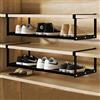 FARYODI Organizer per scarpiera inclinato, regolabile da 40 a 70 cm, sotto l'armadio, per riporre vestiti e organizzare in cucina (nero)