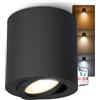 linovum CORI - Lampada da incasso orientabile a LED, colore: nero e rotondo, con lampadina LED GU10, 6 W, luce bianca calda, 230 V, lampada da soffitto