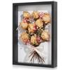 CUULANIX Cornice in Legno Bianca per Foto, Cornice 3D Profonda da Riempire A4, con Pannello Acrilico Trasparente, per Foto, Medaglie, Fiori Secchi, per Parete e Tavolo, 21x29,7 cm (Nero, profondità 5cm)