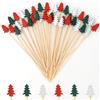 Yicelerate Natalizi Stuzzicadenti Decorativi,100 Pezzi Stecchini Per Aperitivo,Tre Modelli Di Alberi Di Natale,Stuzzicadenti In Legno Per Frutta Per Antipasti Frutta Dessert Forniture Per Natale Feste