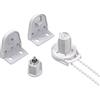 HUIYEETEX Kit di montaggio per tende a rullo con staffa in metallo da 25 mm, resistente, con catena cieca, bianco