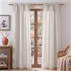 PONY DANCE Tende Cucina a Vetro per Porta Finestra Moderne L60 x A240 cm | Lino, 2 Pezzi, Stile Campagna, Crema, con Tasca, Decorazione, Traspirabilità, Filtro Luce, Protezione della Privacy