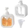 WISIRENT 2 Pezzi 300ml Dispenser Sapone Liquido WISIRENT, Dispenser Doccia Shampoo e Bagnoschiuma Erogatore Sapone Liquido, Porta Sapone per Doccia Plastica e 1 Imbuto
